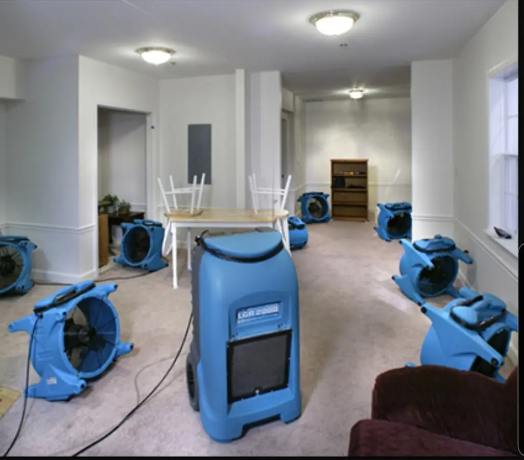 Air movers and dehumidifier setup for Water Extraction & Removal in Buford