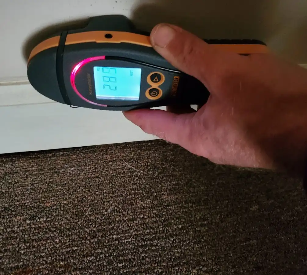 Moisture detection at baseboard during Mold Inspection & Testing in Buford